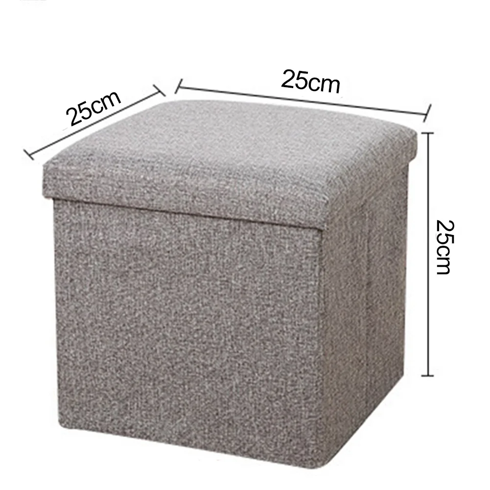 Складная коробка для хранения складной табурет практичная домашняя офисная форма для льда Pouffe простая льняная прочная грузоподъемность многофункциональная