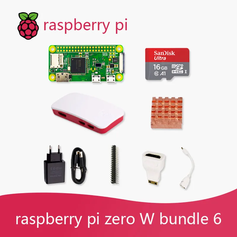  Raspberry Pi Zero W DEV Kit 1GHz single-core CPU 512MB RAM 2.4G WiFi Bluetooth 4.1 Bundle include C