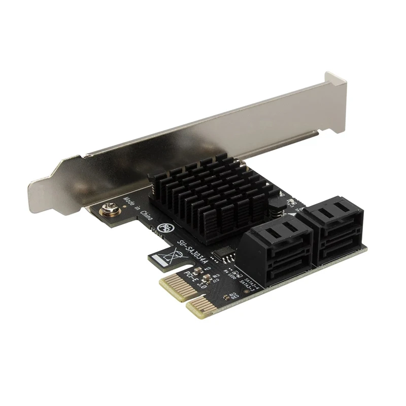 Quia Mineração Riser Pcie para Portas Adaptador Sata 3.0 6gbps Ssd Pci-e Pci Express Gen3 x1 Sata Placa de Expansão Controlador Cartões para acréscimos - Imagem 5