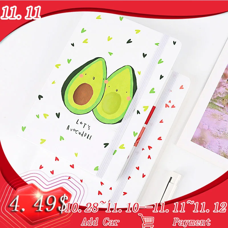 

A6 Vintage Notebook Avocado Unicorn Hardcover Ruled Bullet Journal Lovely Student School Supplies Diary Planner 2020 Stationary