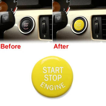 

Auto Engine button trim Switch Cover Yellow Accessories W/ Screwdriver