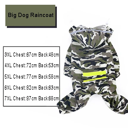 Camo Дождевик для собак плащ для собак комбинезон дождевик для собак плащ для домашних животных Лабрадор Водонепроницаемая Золотая куртка для ретривера - Цвет: Camo