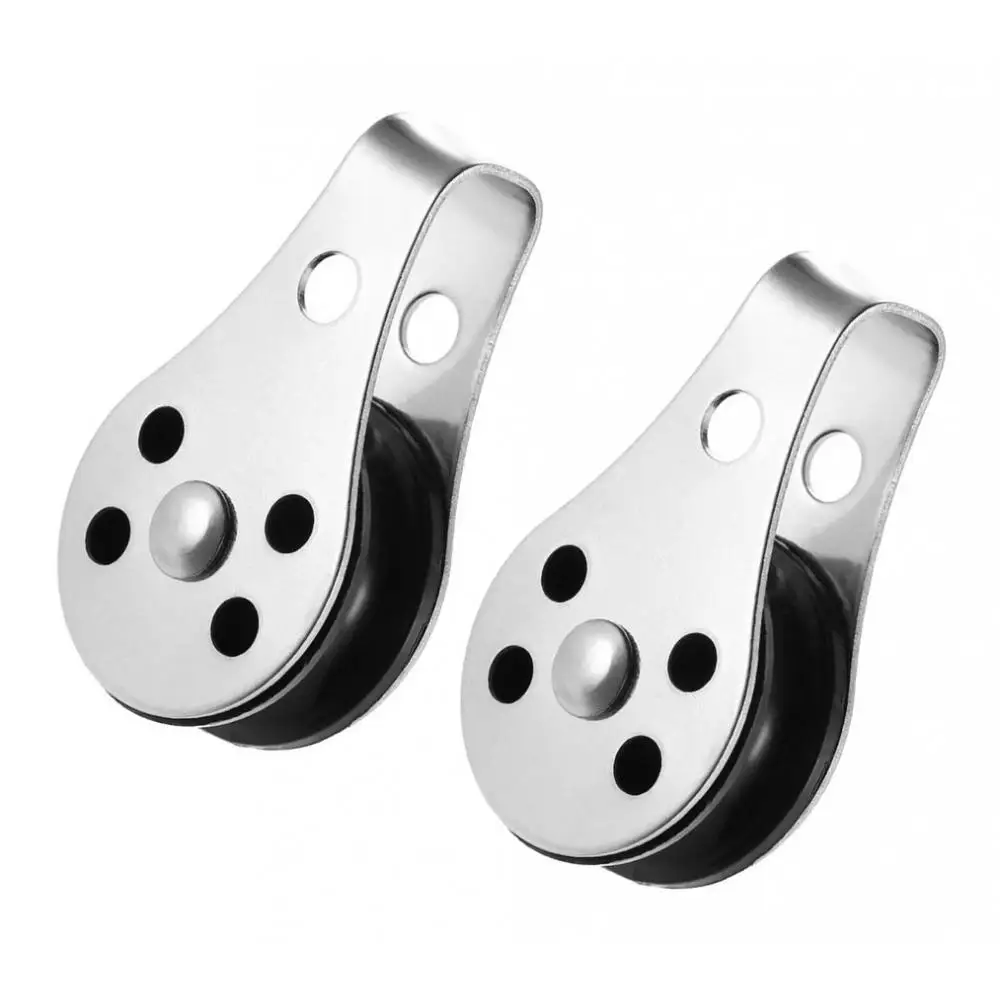 316 Stainless Steel Wire Rope Crane Pulley Block - Boat Lifting Fixed  Pulley Hanging Wire Towing Wheels