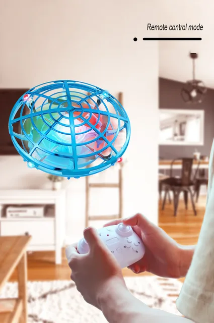 HGRC Mini RC UFO Drone With LED Light Gesture Sensing Electric Flying Quadcopter Anti-collision Induction Dron Toys for children 1