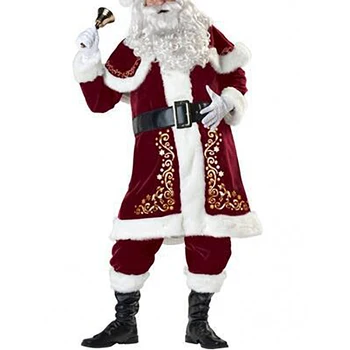 

7Pcs Christmas Santa Claus Dress Costume Cosplay Santa Claus Clothes Fancy Dress In Christmas Costume Adult Princess Dress