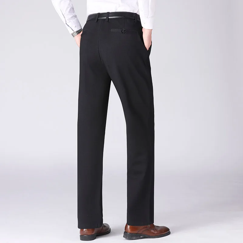 Зимние мужские деловые брюки, облегающие офисные брюки для мужчин на молнии, строгие мужские классические брюки, Pantaloni Uomo tuta - Цвет: A1