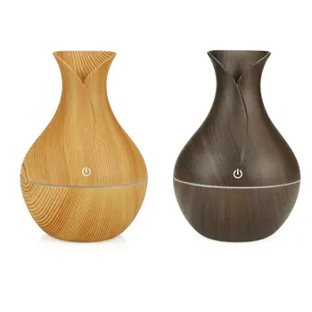 

Electric Humidifier Aroma Oil Diffuser Ultrasonic Wood Grain Air Humidifier USB Mini Mist Maker LED Light for Home Office