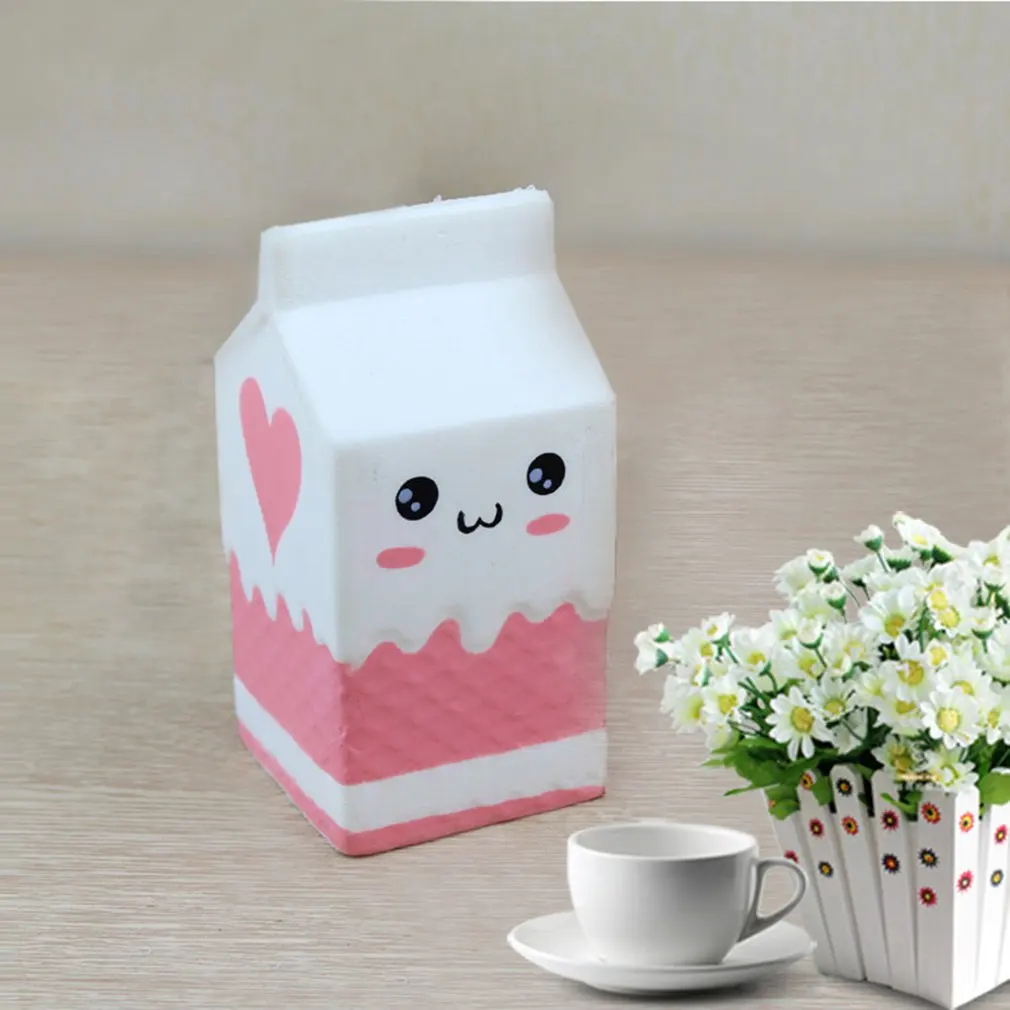 Кавайные мягкие игрушки, Веселый мультяшный медленный всплывающий молочный ящик, мягкие игрушки для детей, для мальчиков и девочек, забавные антиструнные сжимаемые игрушки, детский подарок