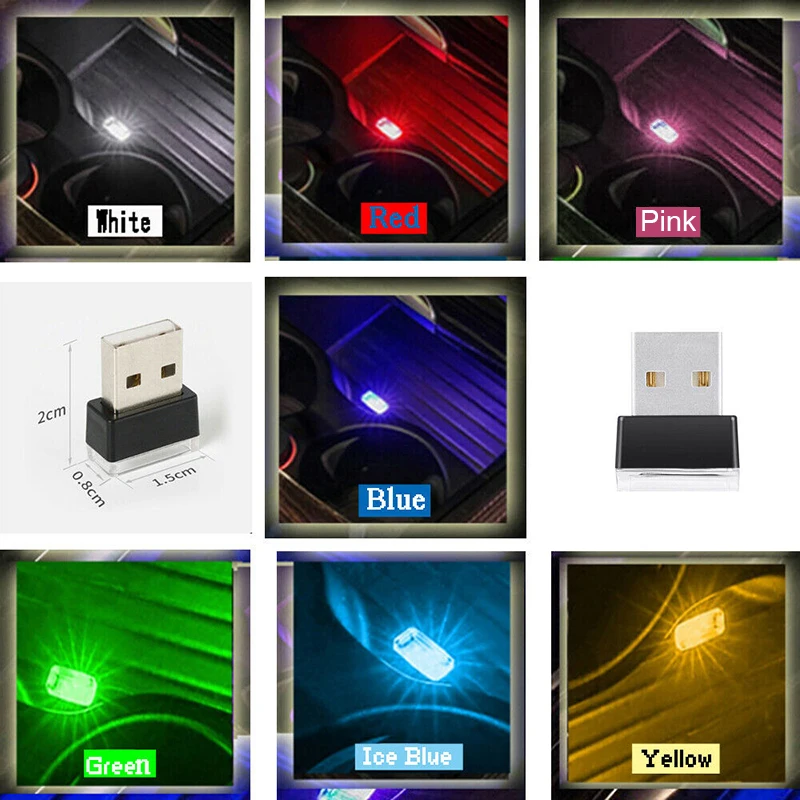 

3PCS Car Usb Atmosphere Lamp Led Free-to-change Decorative Lamp Car Interior Foot Lighting Lamp Car Atmosphere Lamp