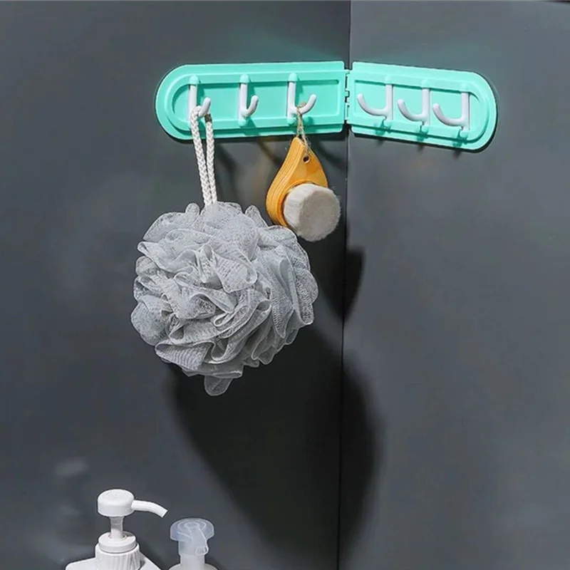 

Home Seamless Corner Wall Hook Strong Viscose Row Kitchen Bathroom Gadget Wall-mounted Turning Coat Load-bearing Hooks