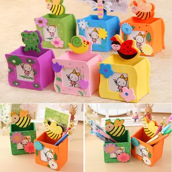 

Cartoon Pen Container Cute Creative Wooden Colorful Gift Organizer Pen Pencil Holder Animal Office Desktop Aminal Pen Container