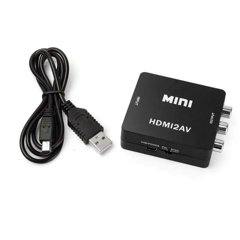1080P Мини-КОМПОЗИТ RCA CVBS AV к HDMI конвертер адаптер для PS3 Blu-Ray плеер видеомагнитофон DVD HDTV 1080P