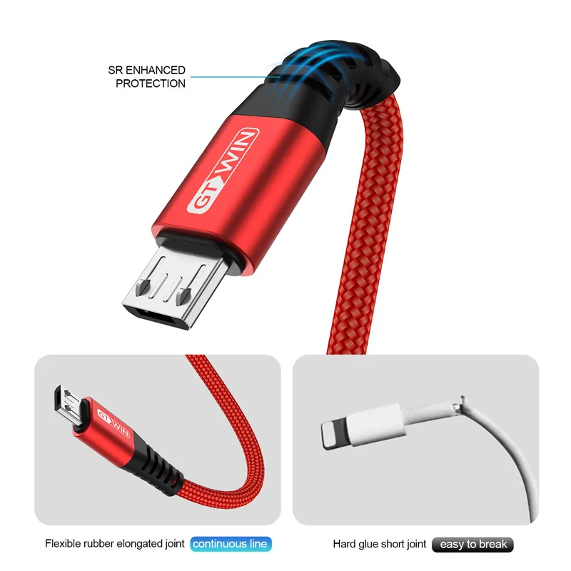 GTWIN Micro USB Cable 3A Fast Charging for Samsung S7 J5 J7 1M 2M Microusb Charger Data Cord for Xiaomi Redmi Note 5 A Cables GTWIN Micro USB Cable 3A Fast Charging for Samsung S7 J5 J7 1M 2M Microusb Charger Data Cord for Xiaomi Redmi Note 5 A Cables