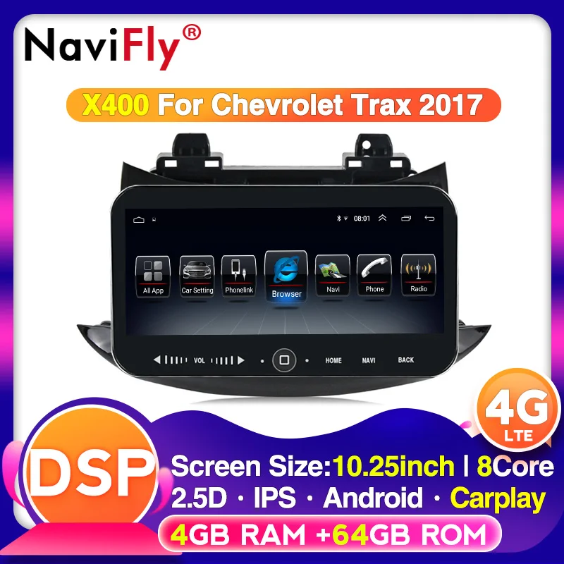 Octa Core 4G RAM 64G ROM 10 25 дюймов DSP для Chevrolet Tracker 3 Trax 2013 2020 carplay camera wifi USB | Автомобили и