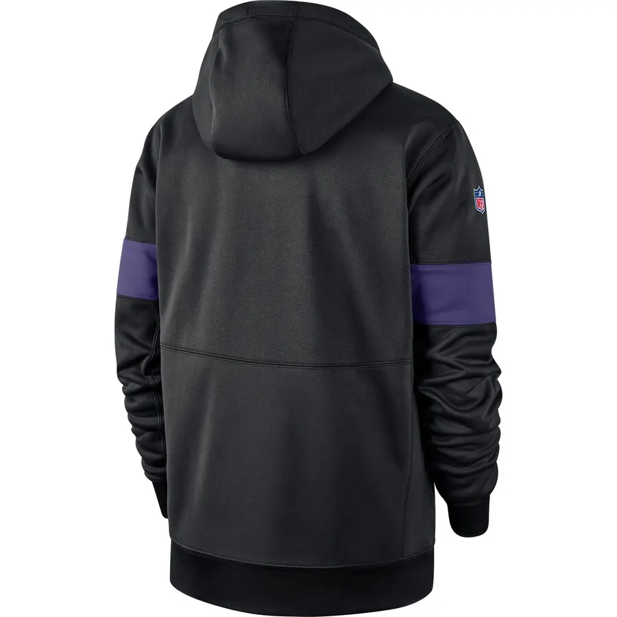 Baltimore Ravens куртки для мужчин Sideline производительность Full-Zip Hoodie Черный