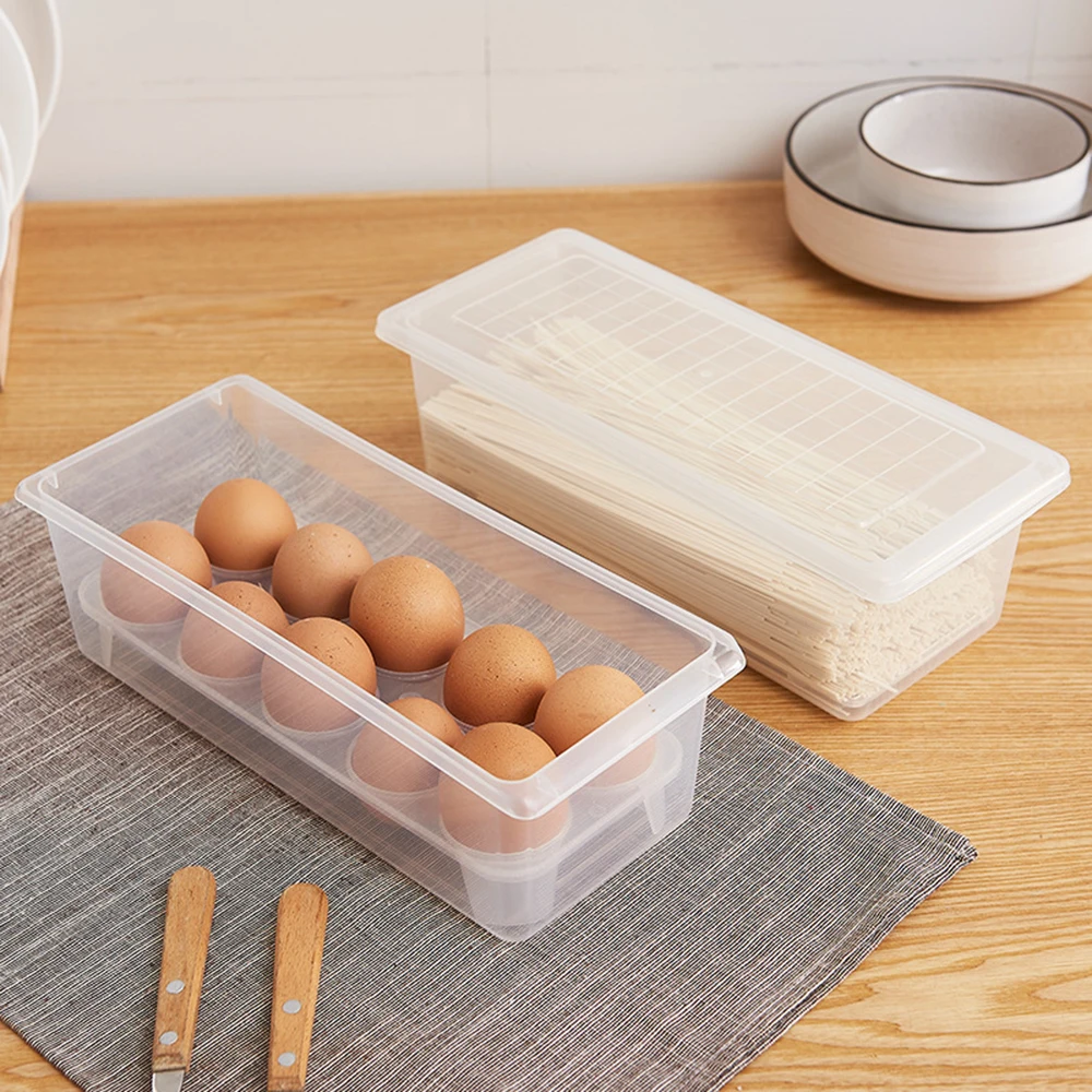 New Multi-grid Refrigerator Fresh Box Protable Food Eggs Airtight Storage Container Plastic Box House Kitchen Tools Accessories