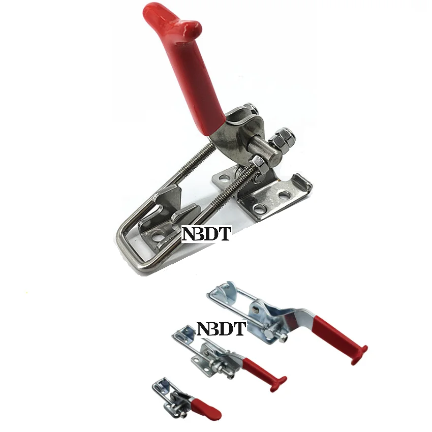 2Pcs 304 Stainless Steel Iron Adjustable U Toggle Hasp Pull Latch Clamp For Equipment RV Trailer Toolbox