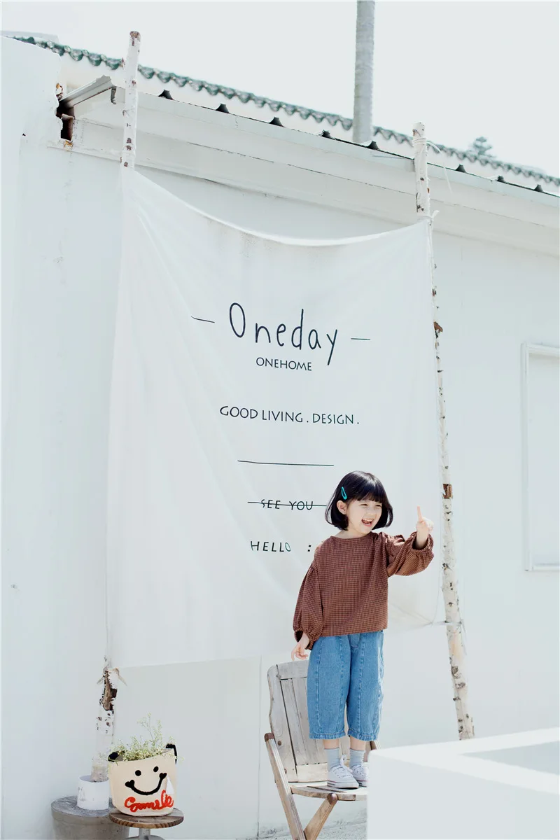 Tao. catkids Autumn New Products Girls' Shirt Cotton Plaid GIRL'S Shirt Lantern Sleeve Baby Children Shirt