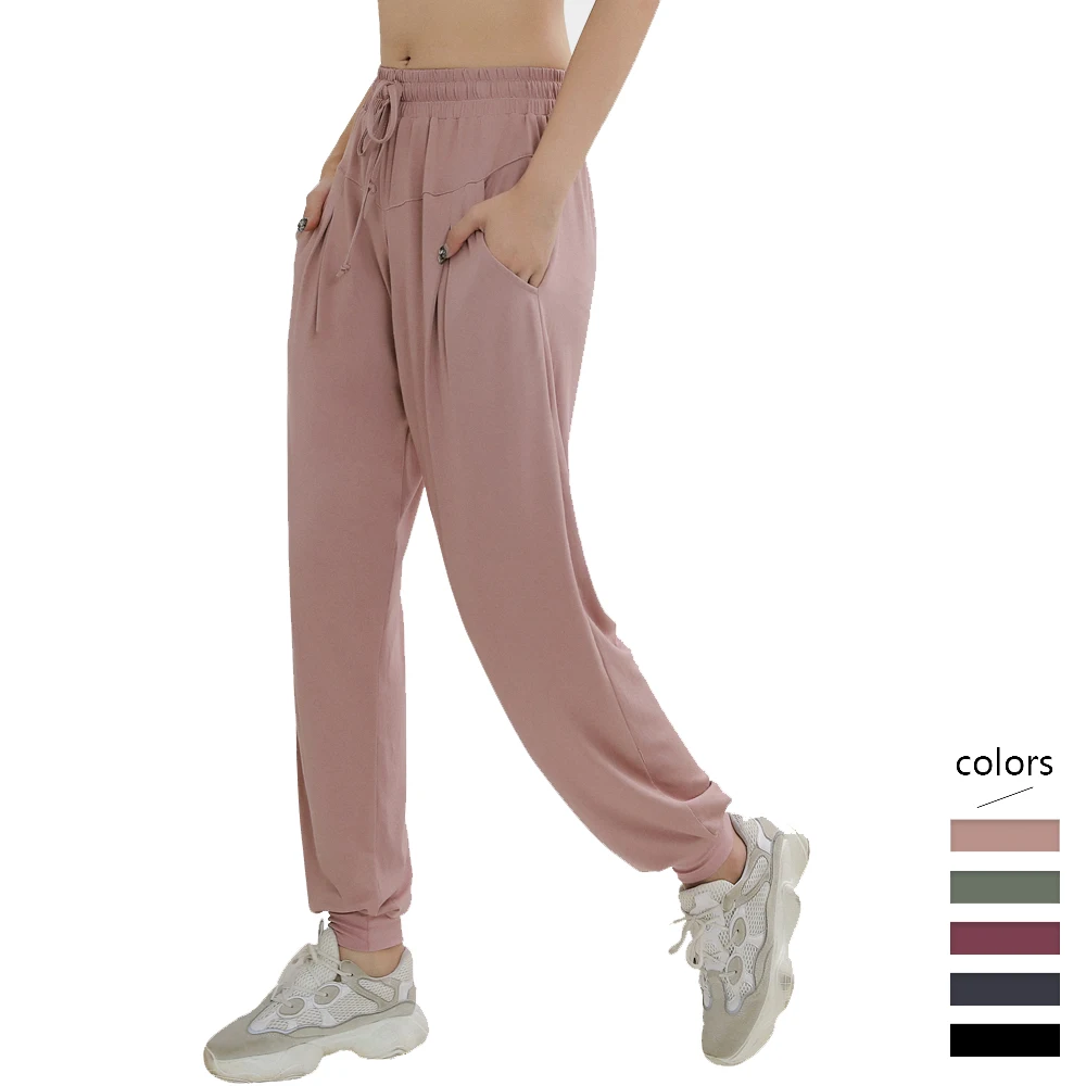 

New Women Loose Sports Pants Drawstring High Waist Comfortable Sweatpants Quick-dry Slacks For Workout Fitness Training