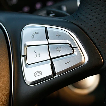 

For Mercedes Benz GLC A C Class W205 X253 CLA C177 GLA X156 Car Styling Steering Wheel Button Covers Trim Stickers Accessories