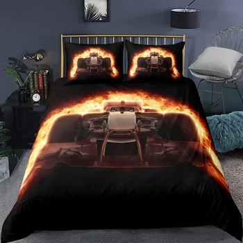 

yi chu xin Racing car bedding set Latest design pattern duvet cover queen comforter sets full size bed set A107