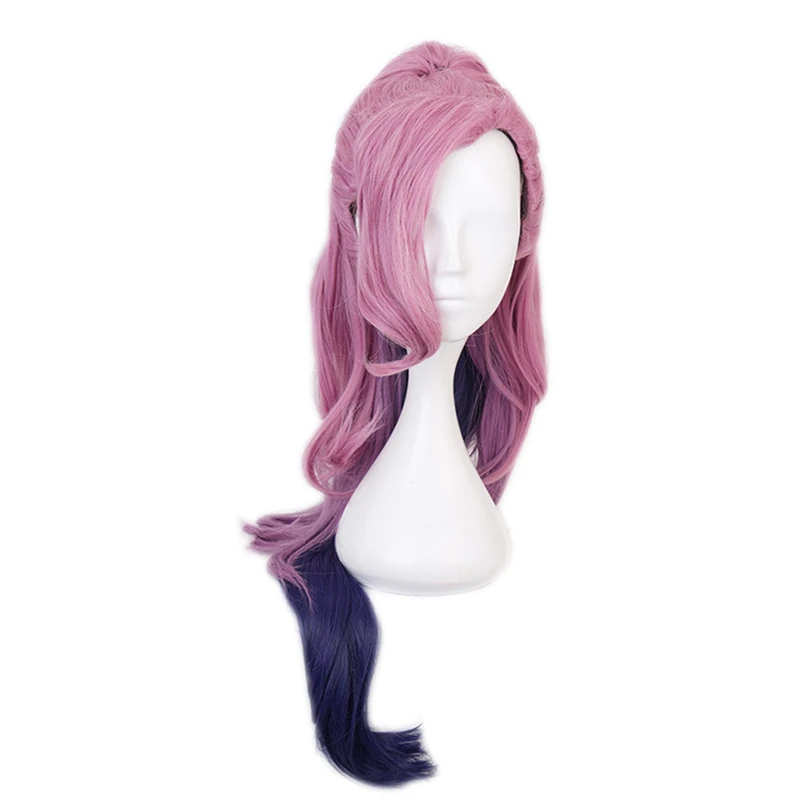 

Game LoL Seraphine Cosplay Wig KDA Cosplay Long Pink Mixed Purple Wigs with Ponytail Heat Resistant Synthetic Hair