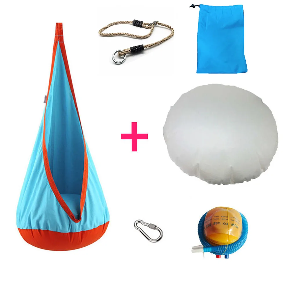 sky blue with rope Модные детские носки в гамак сад индийской ротаноговой пальмы качели для дома и улицы для подвесного кресла качели для детей Сиденье Патио Портативный - Цвет: sky blue with rope