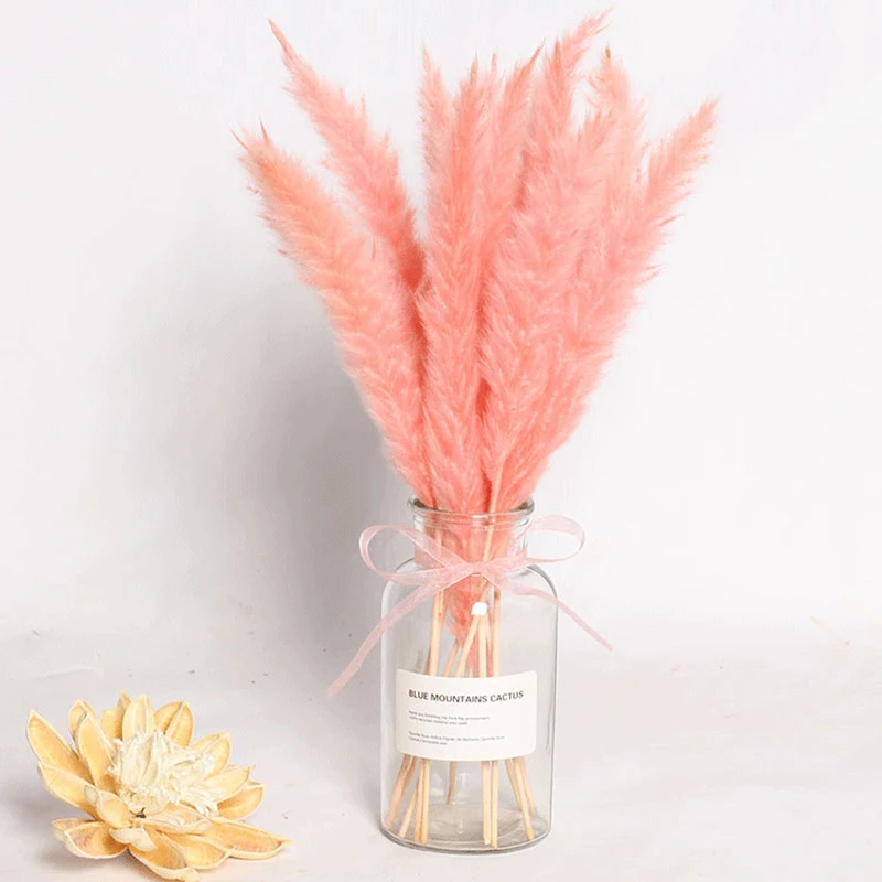 Розовые Pampas Grass Dongliflower Erianthus Ravennae Plume пушистые искусственные сушеные цветы для