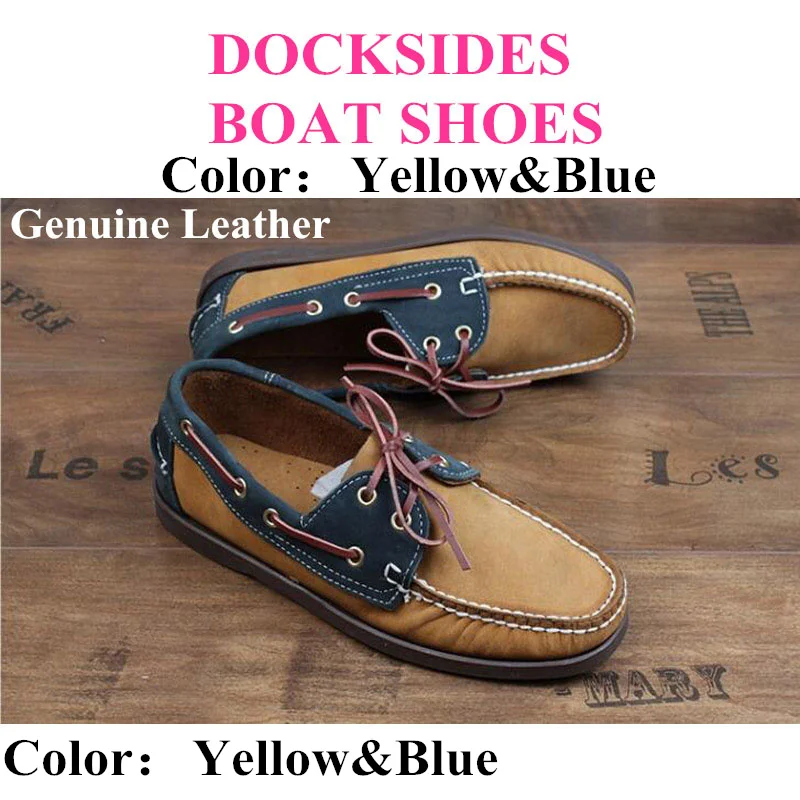 Yellow-Blue Мужские туфли из натуральной замши для вождения; Docksides; классические туфли-лодочки; фирменный дизайн; лоферы на плоской подошве для мужчин и женщин; 2019A015 - Цвет: Yellow-Blue