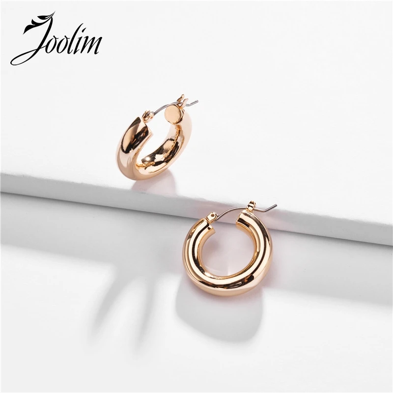 

Joolim Gold & Silver Hoop Earring Simple Earring Design Jewelry Wholesale