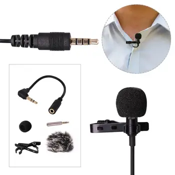 

1.5 / 6m Wired Lapel Clip Dual Live Broadcast Simultaneous Interview on Dual Head Recording Microphone for Smartphone