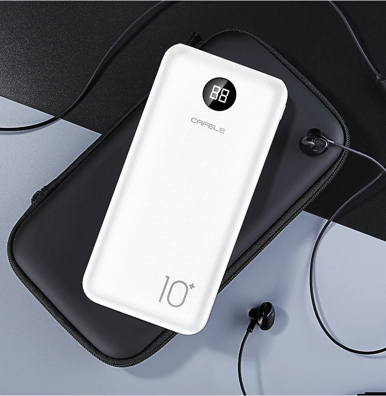 CAFELE power Bank 10000 мАч Портативная зарядка двойной USB тонкий внешний аккумулятор зарядное устройство для samsung iPhone Xiaomi power bank