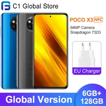 Xiaomi POCO X3 NFC 64gb 6GB LTE/GSM/WCDMA Quick Charge 3.0 Octa Core Side-Mounted 64MP