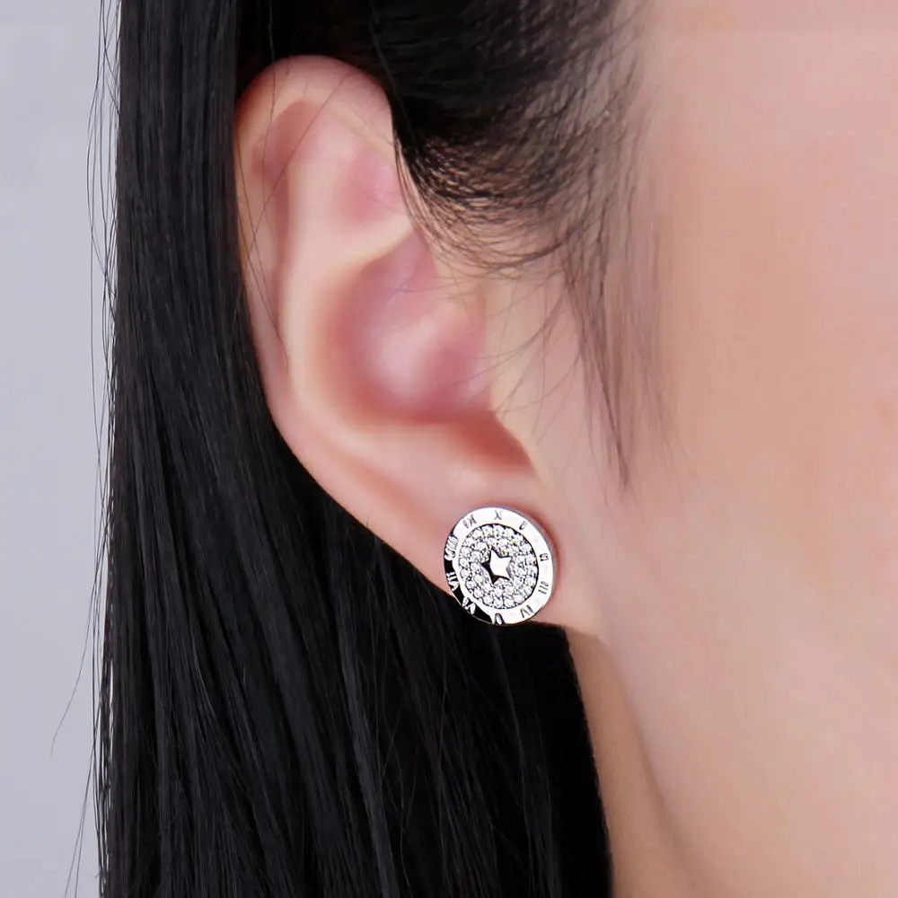 Женские серьги гвоздики из серебра 925 пробы с фианитом|Серьги-гвоздики| |