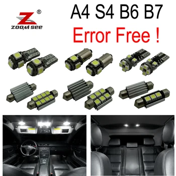 

18pc X 100% Canbus LED lamp interior dome map glove door leg foot light Kit Package for Audi A4 S4 B6 B7 (2002-2008)
