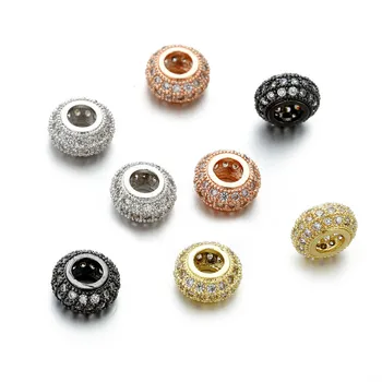 

Copper Brass Round 4 Color CZ Beads Necklace Inspiration Clear CZ Zirconia Spacer DIY Charms Fit Bead Bracelets Jewelry Making