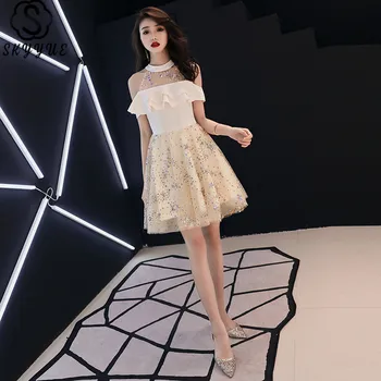 

Skyyue Sweetheart Cocktail Dress Sleeveless Plus Size A-Line Short Cocktail Dresses Ruffles Mini Pleat Robe Cocktail Gown E440