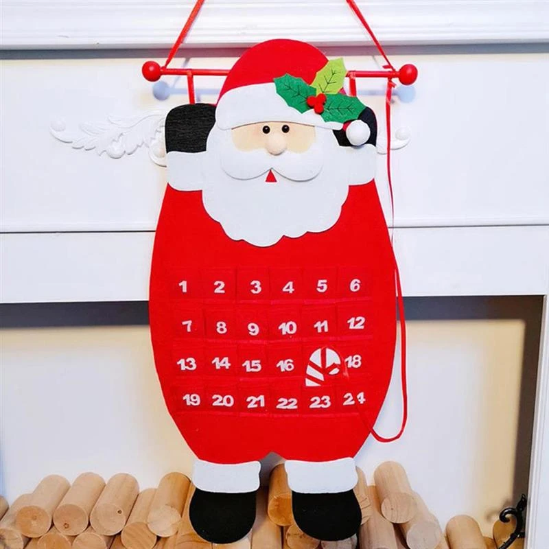 Felt Christmas Advent Calendar Wall Hanging With Pockets Santa Advent  Calendar 24 Days Countdown Calendar For Home Decor - Advent Calendars -  AliExpress