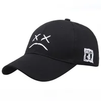 Fashion Lil Peep Baseball Caps Sad Face Pattern Dad Hat Hip Hop Cap Golf Women Men Embroidery Cotton Snapback Cap Sun Protection 1