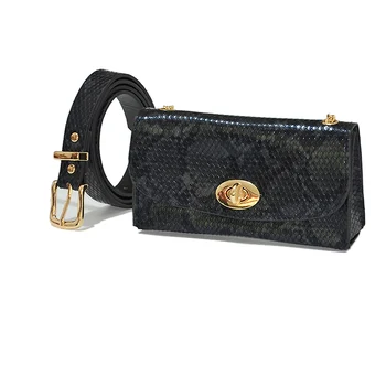 

Western Ceinture Homme Luxe Shoulder Bag Including Belt Women 2019 Muttipurpose Python Pattern Mobile Phone Belt Bg-1401