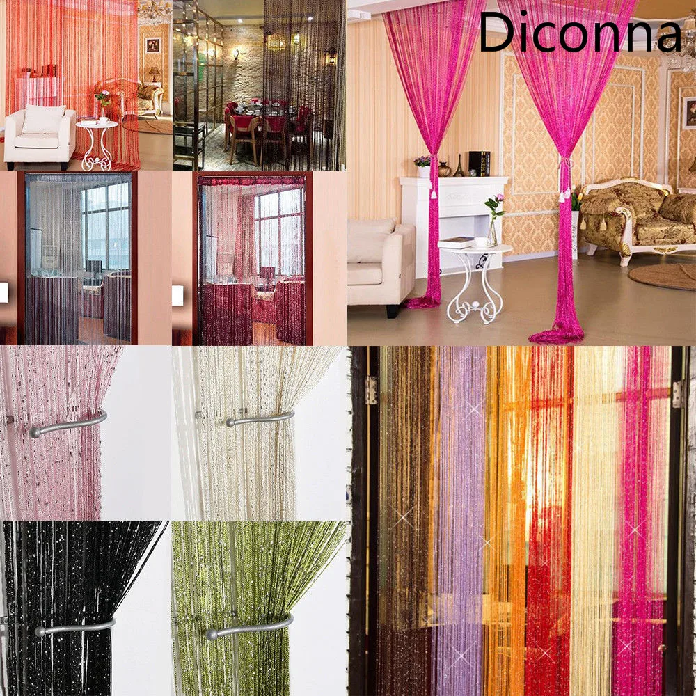 

String Door Curtain Beads Room Divider Crystal Xmas Wedding Door Curtain Fly Screen Panel Room Divider Window Tassel