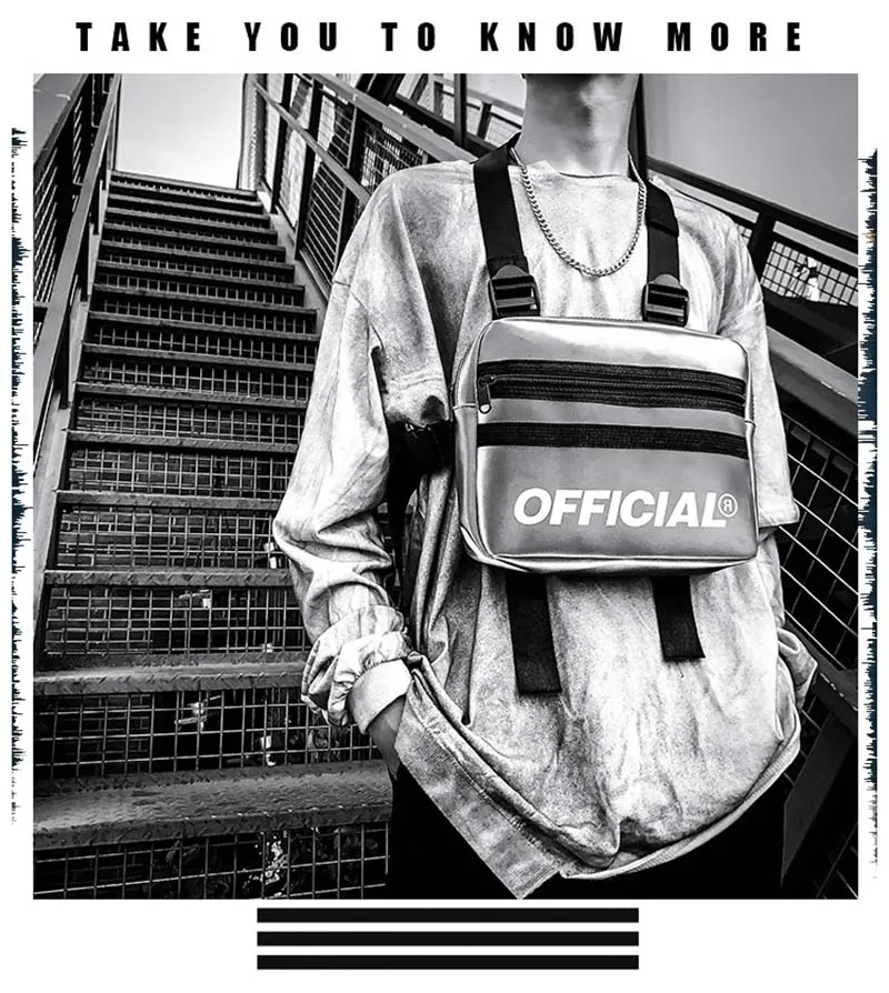Тактическая Сумка ALIX, жилет, уличная Светоотражающая сумка в стиле хип-хоп, ПВХ, сумка-банан, унисекс, вместительная сумка для почек, отрегулируемая нагрудная сумка для мужчин
