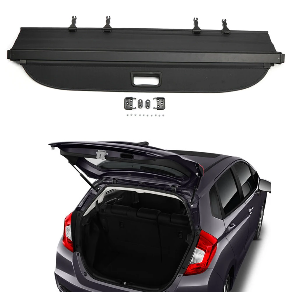 

Car Rear Trunk Security Cargo Cover Shield Shade Automatic Assembly For Honda Jazz 2015 2016 2017 2018 Black 108cm