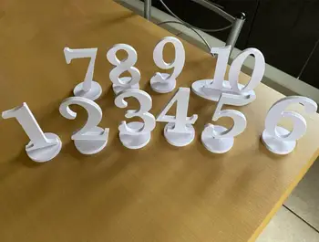 

1-10 White Table Numbers, 12cm Height PVC Weedding Table Numbers, Bridal Party Engagement Events Party Table Decoration