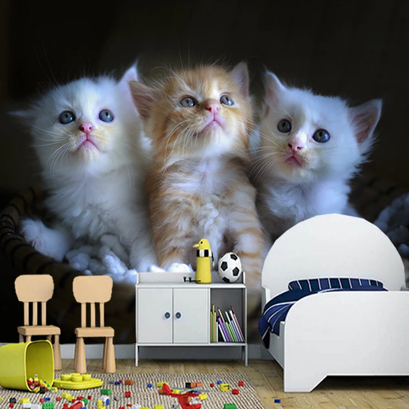 Индивидуальные papel де parede infantil котята плетеная корзина фрески для гостиная