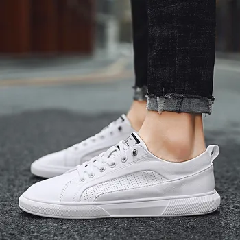 

2020 New High end small white shoes wild casual leather shoes sports casual shoes Men's Breathable Casual Shoes Tenis Masculino