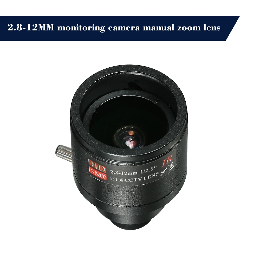 

M12 HD 2.8-12mm 3 Megapixel F1.4 Manual Focus Zoom Varifocal CCTV MTV IR Lens Fixed Iris for CCTV Security Camera (No IR filter)