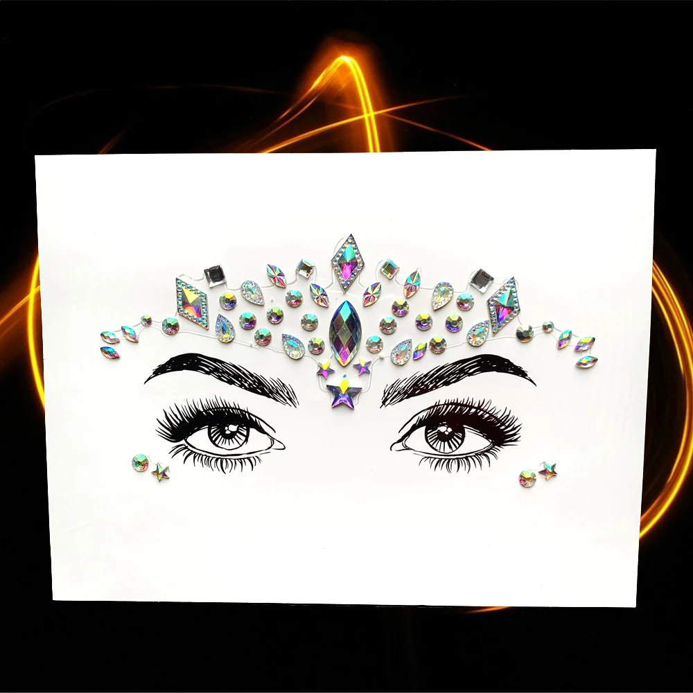 HBL126 Flash Eye Gem Tatoo стикер Стразы для глаз блестящие украшения украшение бохо акриловая смола дрель инструменты для макияжа Декор для лица для сцены - Цвет: HBL126