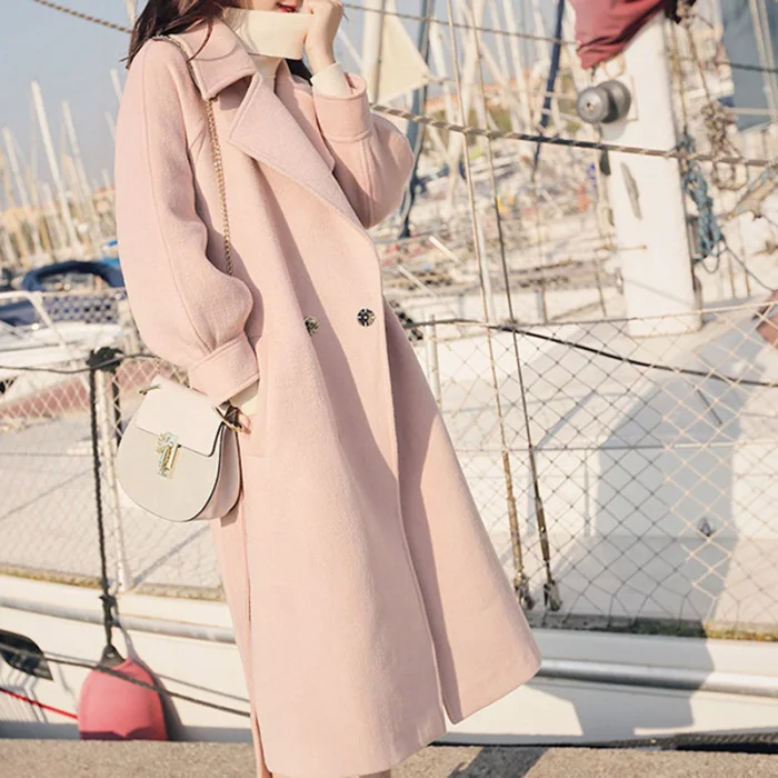 New Women Lady Long Sleeve Lace-up Long Coat Thicken Solid Color Autumn Winter Coat Women Manteau Femme Dropship Lady Coats