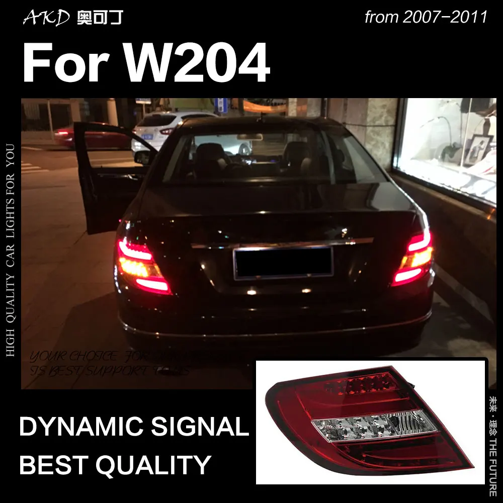 AKD автомобильный Стайлинг для W204 задние фонари 2007 2011 C180 C200 C220 C300 светодиодный ная